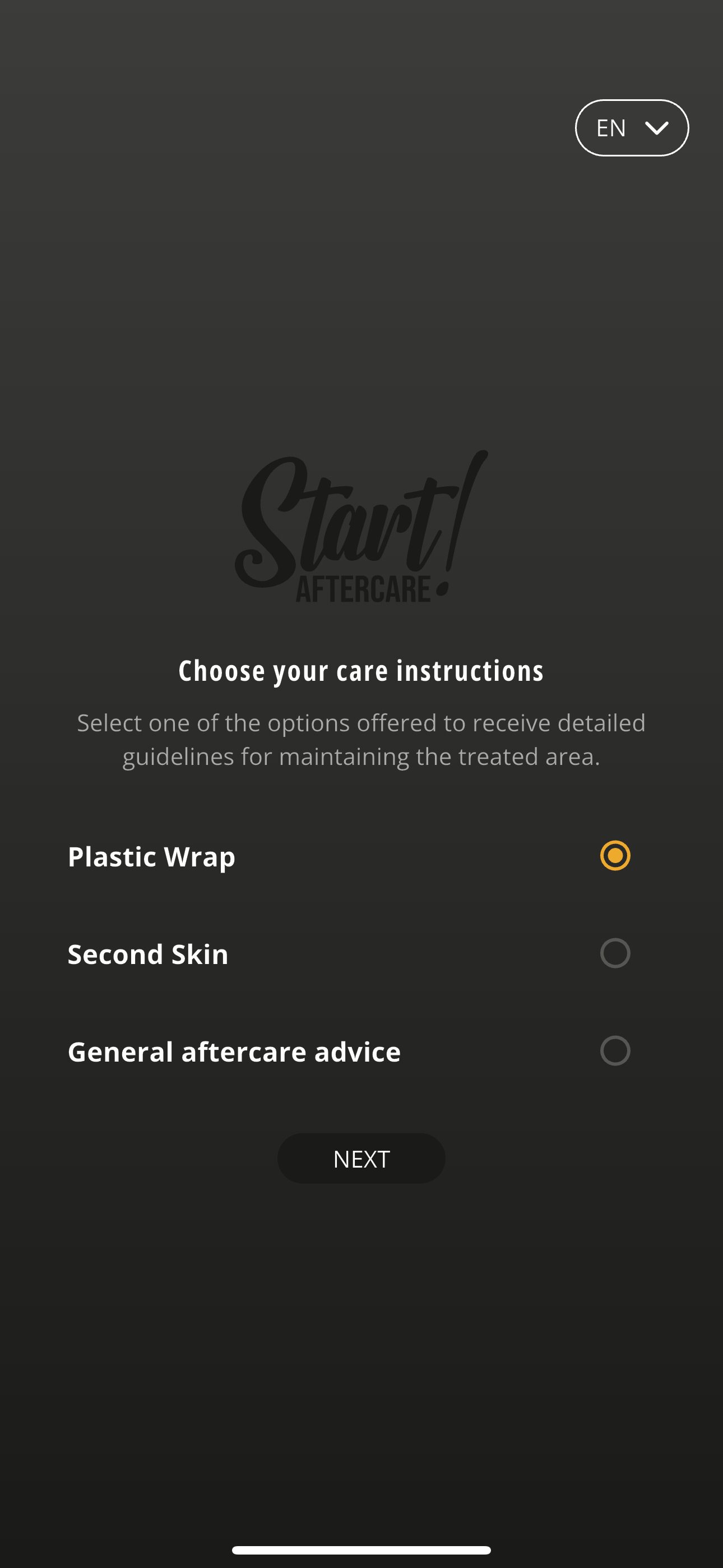 Start aftercare