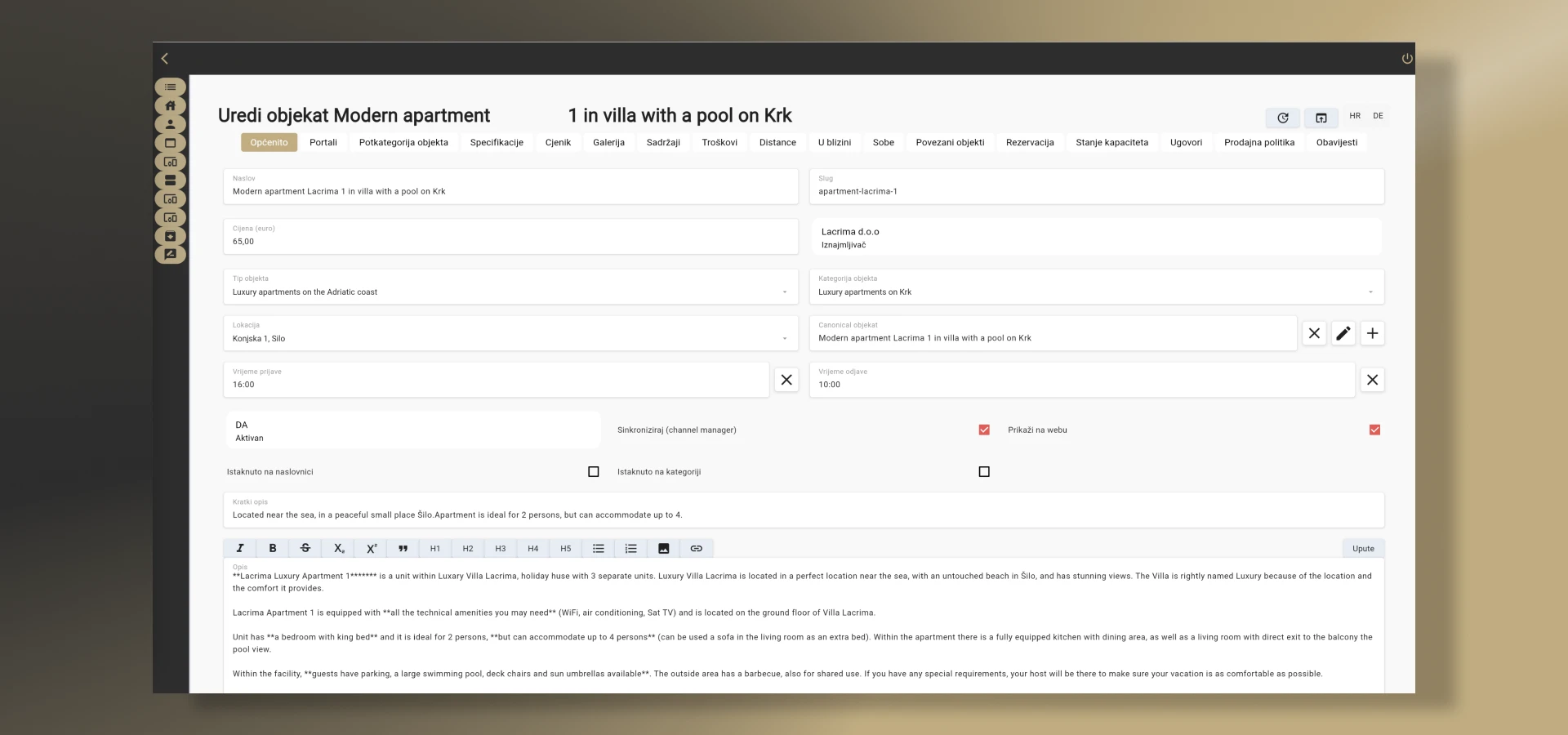 Accommodation rental system